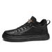 Men's shoes new spring black leather shoes non-slip wear-resistant lightweight board shoes trend with high sports and leisure_desvips.com