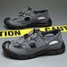 Men's Summer One-Piece Dropshipping Sandals Hollow Breathable Casual Outdoor Wading Thick-Soled Shallow Mouth Single_desvips.com