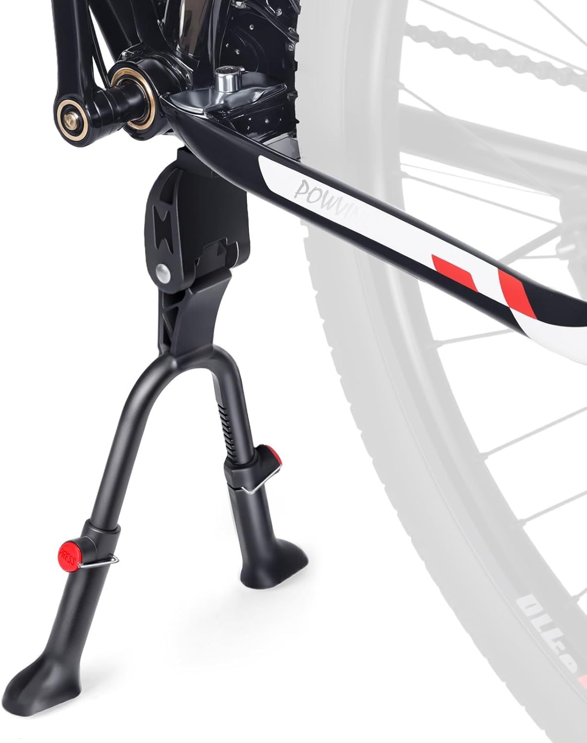 Bike Kickstand Adjustable Aluminium Alloy Stationary Bike Stand ,Double Leg Non-Slip Center Mount Kickstand For Fit 24-29inch Heavy-Duty Cargo Bike_desvips.com