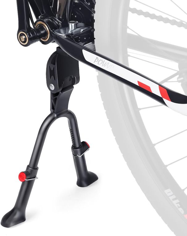 Bike Kickstand Adjustable Aluminium Alloy Stationary Bike Stand ,Double Leg Non-Slip Center Mount Kickstand For Fit 24-29inch Heavy-Duty Cargo Bike_desvips.com