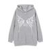 International Station New Sweatshirt Personalized Grid Butterfly Heat Transfer Casual European Size Fashion Autumn_desvips.com