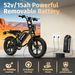 AONPO V20 Electric Dirt Bike, 52V 15Ah Removable Battery, Dual Hydraulic Suspension_desvips.com