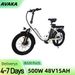 AVAKA BZ20 PLUS 20" Step-Thru Folding Electric City Bike 500W Motor 48V 15Ah Battery_desvips.com