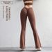 Yoga Flare Pants for Women Quick Dry Wide Leg Fitness Sports Pants Slightly Flared Peach Butt Lifting Back V Nude Feel Yoga Pants_desvips.com