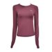 Yoga Wear Sports Long Sleeve Women Seamless Spring Summer Running Fitness Loose Quick Dry Clothing Breathable Top_desvips.com
