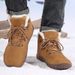 Men's Wide Fit Snow Boots Winter Thermal Insulated Waterproof Slip-Resistant High-Top Outdoor Shoes With Faux Fur Lining_desvips.com