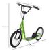 Trottinette Patinette Pour Enfants À Partir De 5 Ans Grands Pneus Guidon Réglable Poignée Frein Et Béquille Acier Vert_desvips.com