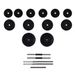 Home Gym Barbell/Dumbbell Set - 30.5 Kg Total Weight - Chrome-Plated Bars - Cement Plates With Plastic Coating - Includes Star Collars_desvips.com