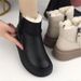2024 Winter New Plush Fashion Northeast Cotton Warm And Versatile Thick Bottom Non Slip Leather Short Boots For Women_desvips.com