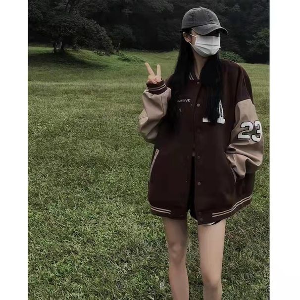 Baseball Women's American Cotton Version, Small Jacket, Autumn And Winter With Thick Fleece, Guangzhou Single Breasted_desvips.com