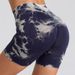 Seamless Tie-Dye High Waist Yoga Shorts Women's 3/4 Length Gym Booty Shorts_desvips.com
