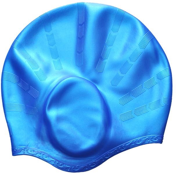 Ear Protection Swimming Cap Adult Swimming Cap Silicone Swimming Cap Long Hair Waterproof Ear Protection Swimming Cap Zipper Bag Packaging_desvips.com