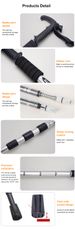 Lightweight 4-Section Folding Trekking Pole Portable Telescopic Hiking Stick For Camping Climbing Outdoor Walking_desvips.com