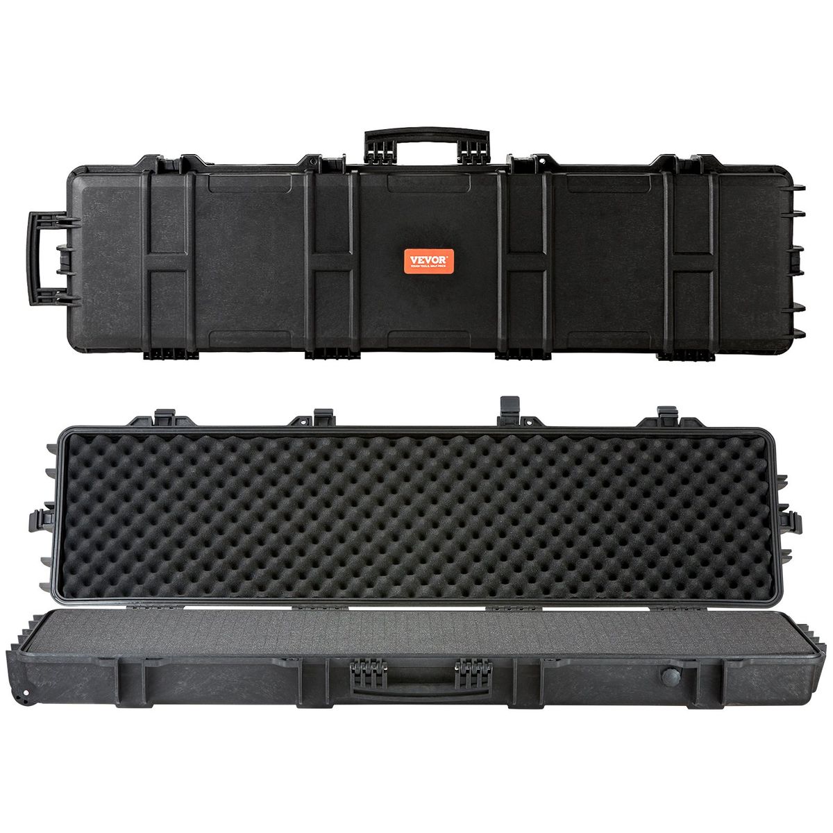 VEVOR Gun Hard Case With 3 Layers Of Protective Foam, Lockable, Waterproof & Rolling Long Gun Case, For 127 Cm Rifles Or Shotguns_desvips.com
