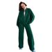 Women's Active Sets Sports & Outdoor Autumn And Winter Solid Color Zipper Cardigan Sweatshirt Women's Fashion Casual Straight Pants Suit_desvips.com