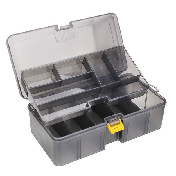 Kaou01 Waterproof Plastic Double Layer Fishing Tackle Lures Hook Bait Box Storage Case_desvips.com