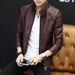 Men's Clothing Autumn and Winter Men's PU Leather Jacket Men's Thin Casual Men's Jacket Stand Collar Slim Leather Jacket Youth_desvips.com