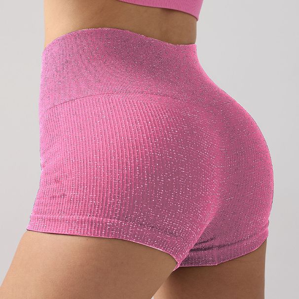 Silver High Waisted Slimming Yoga Shorts, Three Quarter Length Peach Shaped Fitness Shorts, Women's Butt Lifting, No Embarrassing Seams, Sports Shorts_desvips.com