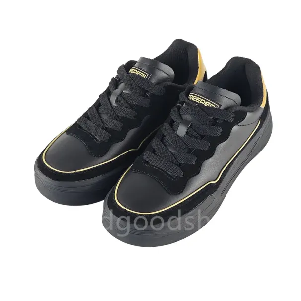 New Men Designer Casual Shoes TREEPERI Treeperi Shang Dynasty Leather Sneakers Dark Grey White Gold Mens Outdoor Fashion_desvips.com