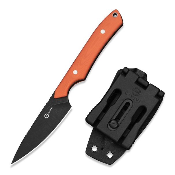 CIVIVI Hunting Fixed Blade Knife With Sheath, 2.93 Inch 14C28N Blade Model C25084-1_desvips.com