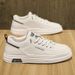 Men's Shoes One-pedal Men's Casual Shoes 2025 Spring New Flat Baseplate Shoes Non-slip Waterproof White Leather Shoes_desvips.com