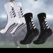 Adult Mid Calf Soccer Socks Thickened Terry Cloth Sole Breathable Non-Slip Running Socks With Shaped Design And Dotted Adhesive_desvips.com
