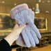 Cute Winter Thickened Water-Resistant Windproof Warm Cold-Proof Touchscreen Cycling Women Fleece-Lined Gloves_desvips.com