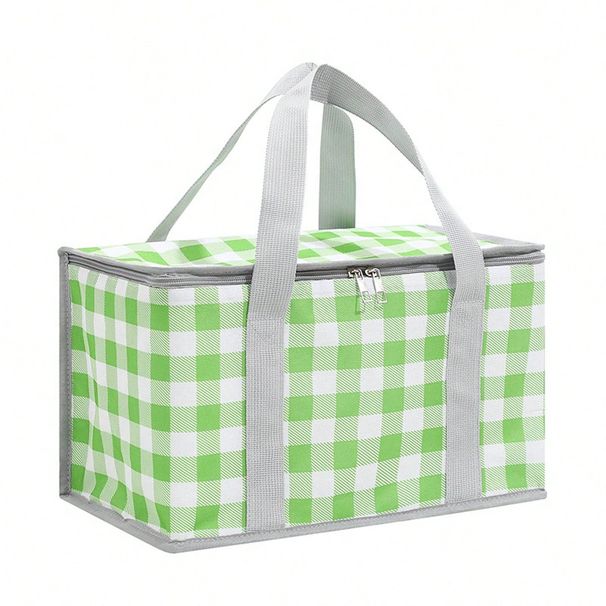 1pc Portable Square Aluminum Picnic Bag - Durable And Convenient Lunch Bag For Outdoor Adventures_desvips.com