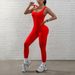 Women's High Elasticity Backless Yoga Bodysuit Tight Fitting One Piece Long Pants Fitness Wear Without Breast Pads_desvips.com
