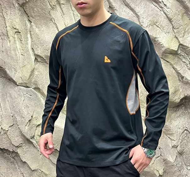 Men Long Sleeve T Shirt Color Block Splicing Quick Dry Breathable Crew Neck Top For Hiking Running Outdoor Sports Daily Wear_desvips.com