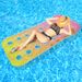 Shimmer Inflatable Lounge Chair - Ergonomic Backrest & Neck Support (Gradient PVC Floating Bed For Pool/Beach Sparkle Design With Ventilation Holes)_desvips.com