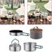 3Pcs Camping Cooking Set Included Carry Bag Folding Handle Pot Pan Kettle Camping Cookware For Picnic Trekking Fishing Home_desvips.com