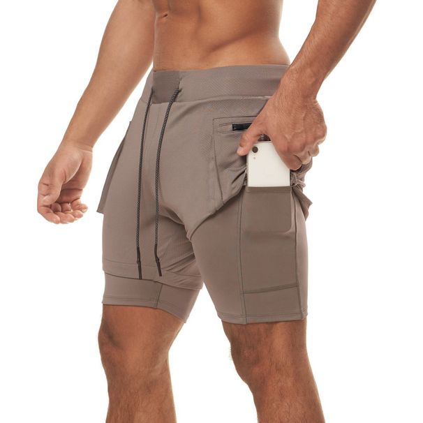 Men's Muscle Fit Training Shorts - 2-Layer Breathable Quick-Dry Fabric - Solid Color Gym & Running Shorts For Summer Workouts (Mid-Thigh Length)_desvips.com