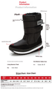 Cross-border Winter Men's Snow Boots Black Fleece Warm Anti-slip Waterproof Mid-leg Snow Boots_desvips.com