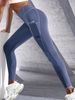 Women High Waist Elastic Workout Yoga Leggings Tummy Control With Side Pockets Pants Seamless Gym Fitness Sportswear Tights_desvips.com