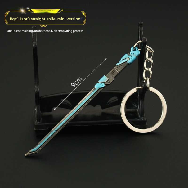 Valorant Merchandise Fearless Contract RGX 11Z PRO Graphics Card Straight Knife Metal Mini Toy Keychain_desvips.com