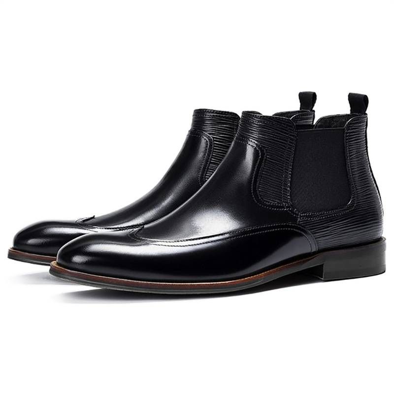 New Casual Comfort Trend Fashion Short Boots Large Size Men's Leather Shoes_desvips.com
