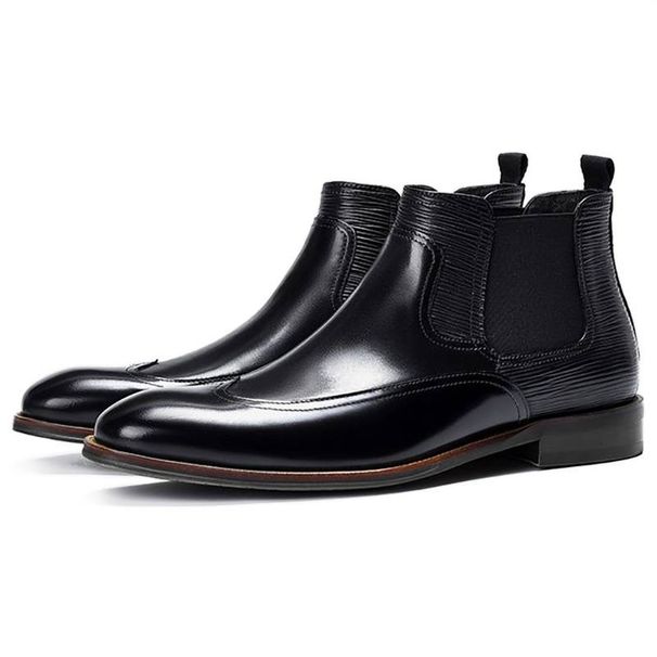 New Casual Comfort Trend Fashion Short Boots Large Size Men's Leather Shoes_desvips.com