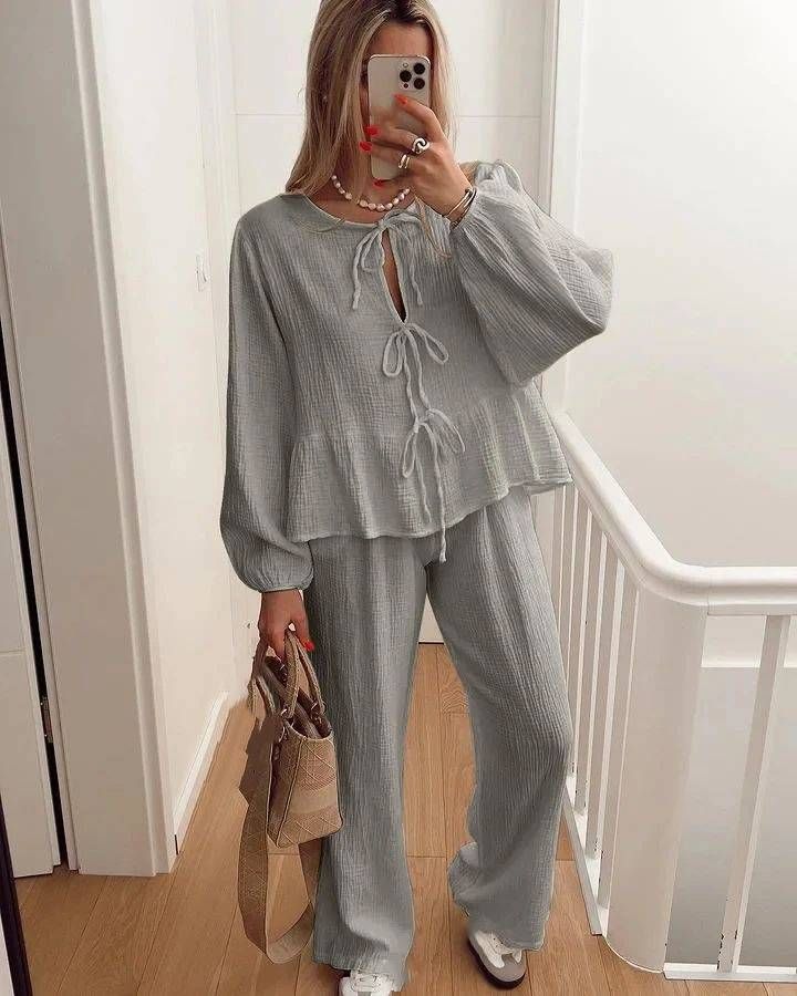 women's clothing summer new women's 2 piece set large size cotton and linen shirt set high waist loose shorts_desvips.com