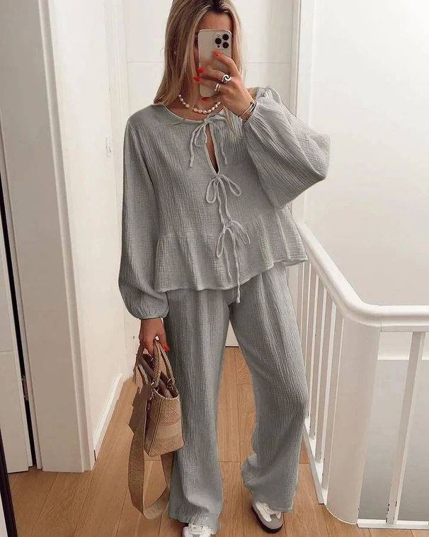 women's clothing summer new women's 2 piece set large size cotton and linen shirt set high waist loose shorts_desvips.com
