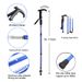 SFS*Outdoor Trekking Poles 4-section Light Weight Hiking Stick Adjustable Telescopic With Non-slip Rubber Base Aluminum Alloy Cane Stick【50-110cm】_desvips.com