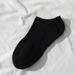 White Women's Boat Socks, Black Men's Mid Tube Solid Color Cotton Socks, Versatile Basketball Sports Shallow Mouth Design Socks_desvips.com