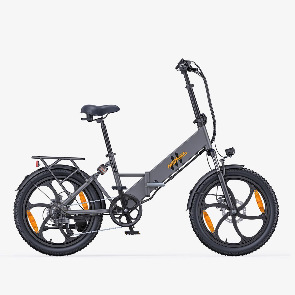 Hillmiles Mile 2 Foldable E-Bike 36V 13Ah Battery 250W 100KM Range Dual Suspension 20*3.0" All Terrain Fat Tires Commuting Electric Bicycle_desvips.com