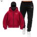 New Fashion Autumn Winter Fleece Set European Size Casual Sports Double Hooded Sweatshirt_desvips.com