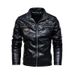 men’s vintage pu leather biker jacket – thickened zipup motorcycle coat (brown, green, black, wine red)_desvips.com