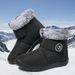 Ski Boots Winter Large Size Women's Shoes Snow Boots Women 36 43 Plus Velvet Warm Cotton Boots Flat Bottom Casual Cold Proof Cotton Shoes_desvips.com