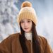 2023 Korean Syle Auumn Winer Cue Pom Cold-proof Fashion Jacquard Fleece-lined Warm Women Chrismas Casual Knied_desvips.com
