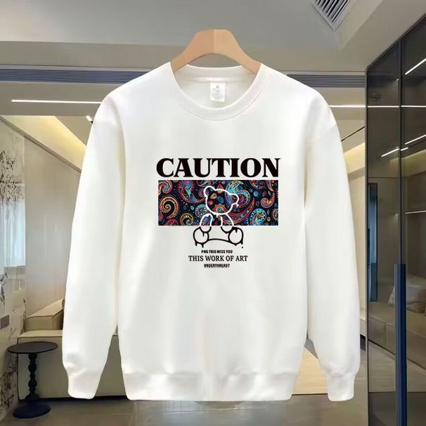 New Round Neck Sweatshirt Long Sleeve Trendy American Style Printed Casual Loose Men's Top Versatile Jacket_desvips.com