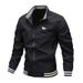 Men's Slim Fit Zip-up Striped Ribbed Collar/Cuffs, Lightweight Casual Bomber Jacket For Men, Stylish Versatile Outerwear_desvips.com