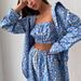 Women's Clothing new long sleeve shirt tube top high waist trousers suit Foreign Trade printing fashion _desvips.com